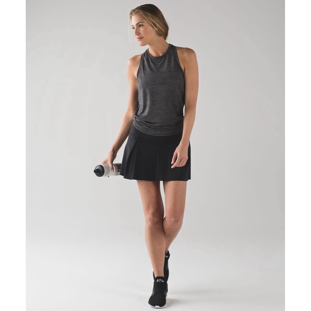 LULULEMON Women's SMALL Black Pleated Tennis Skort Athletic Mini Skirt